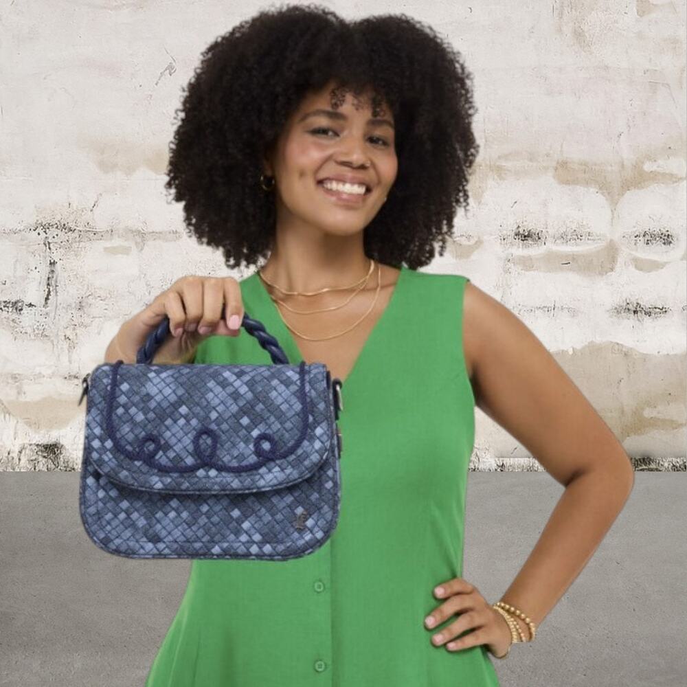 Loungefly $88 Blue Checkered Crossbody Bag NWT